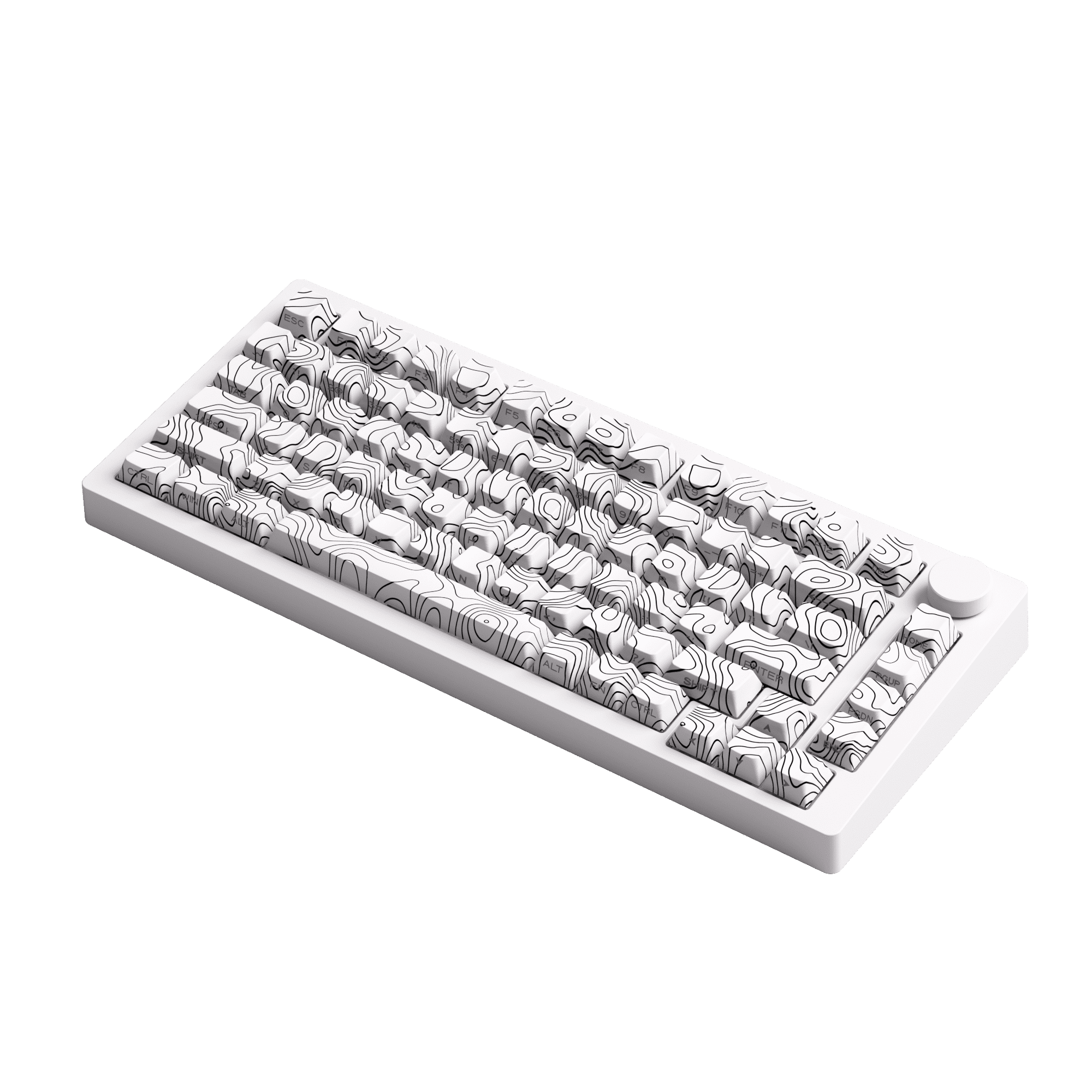 White MonsGeek M1 V5 SP Mechanical Keyboard Side View