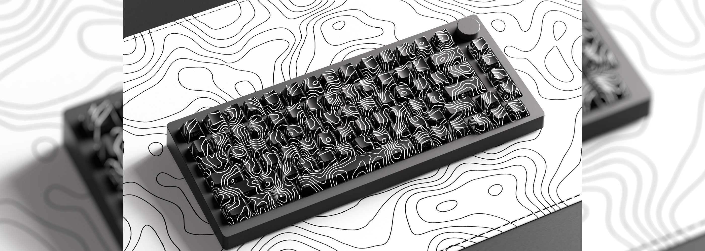 Black MonsGeek M1 V5 SP Mechanical Keyboard on the desk mat