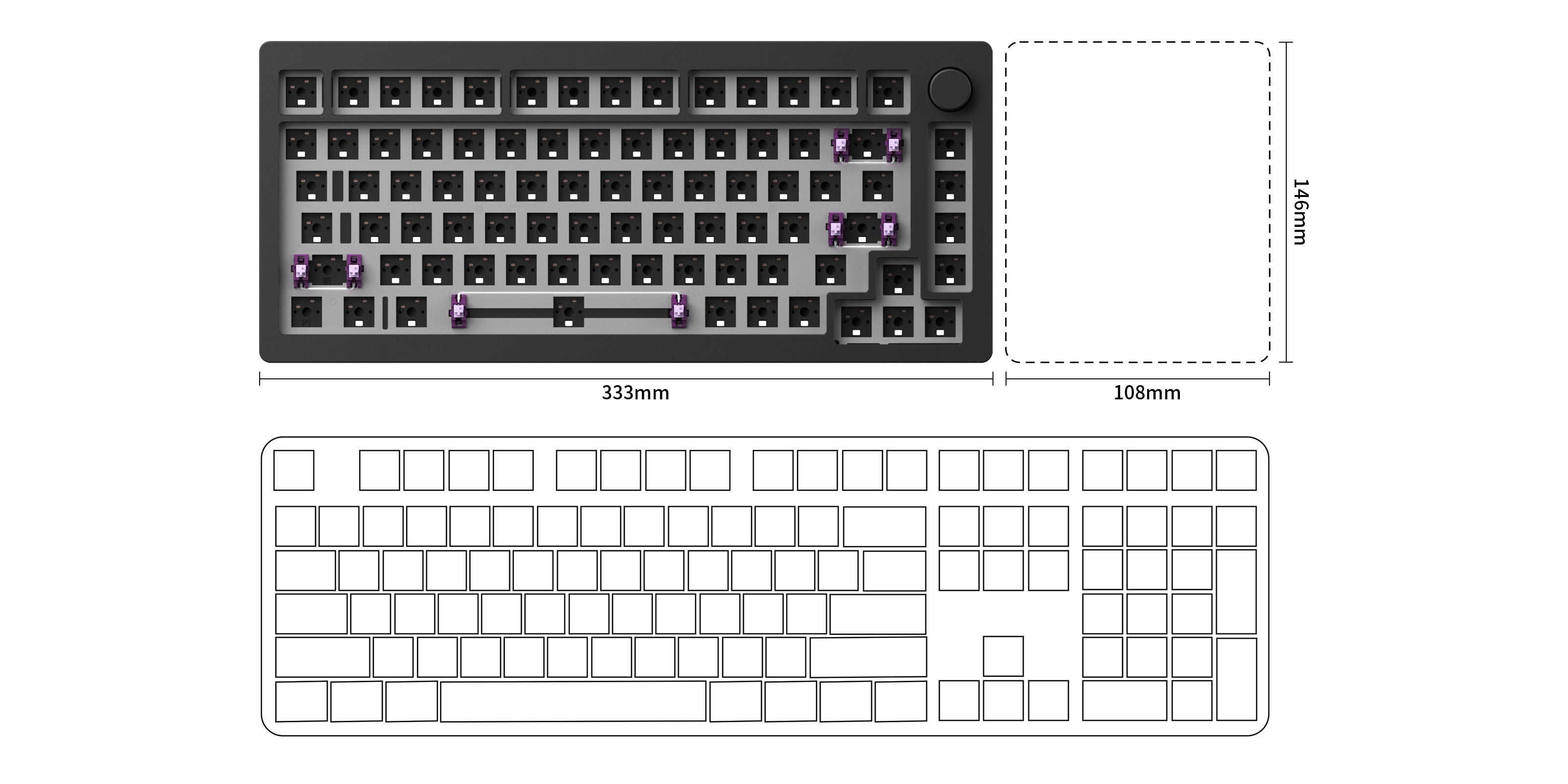 MonsGeek M1 DIY Kit size display