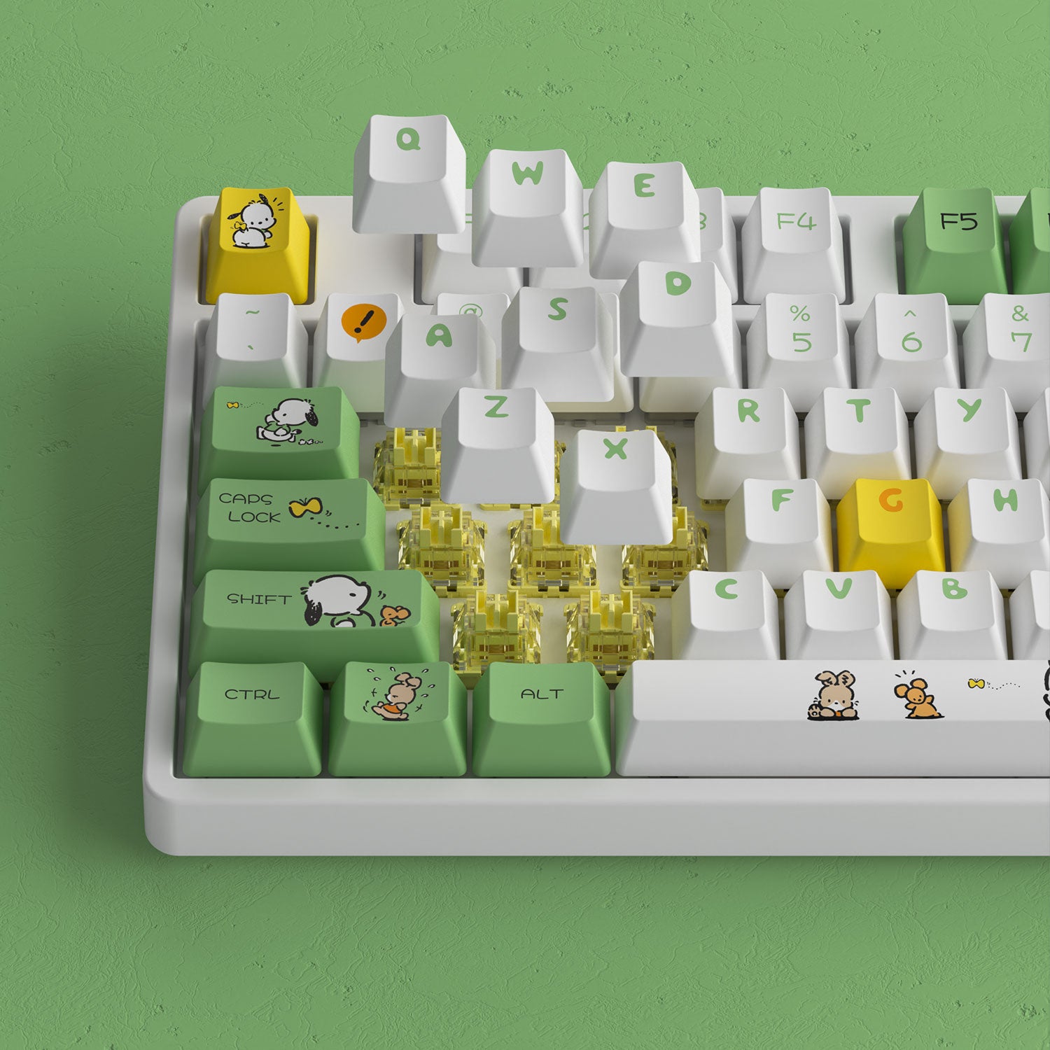 Pochacco Green 5108B Plus Keyboard hot swappable switches