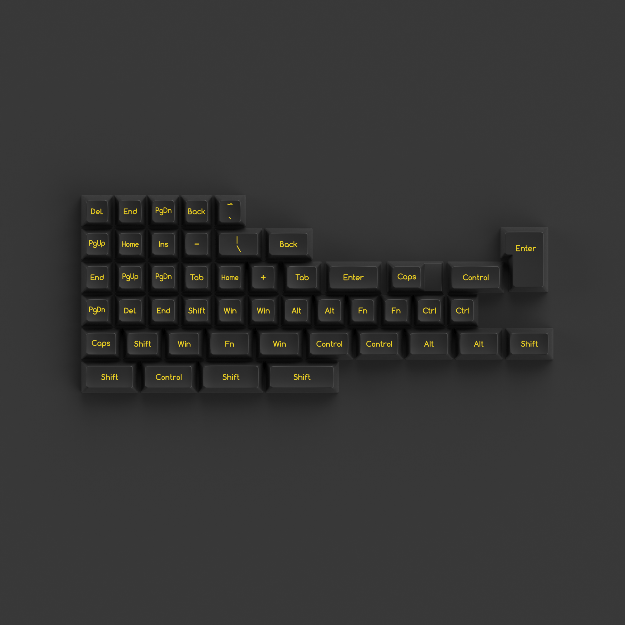 Black & Gold ABS SAL Keycap Set (195-Key)