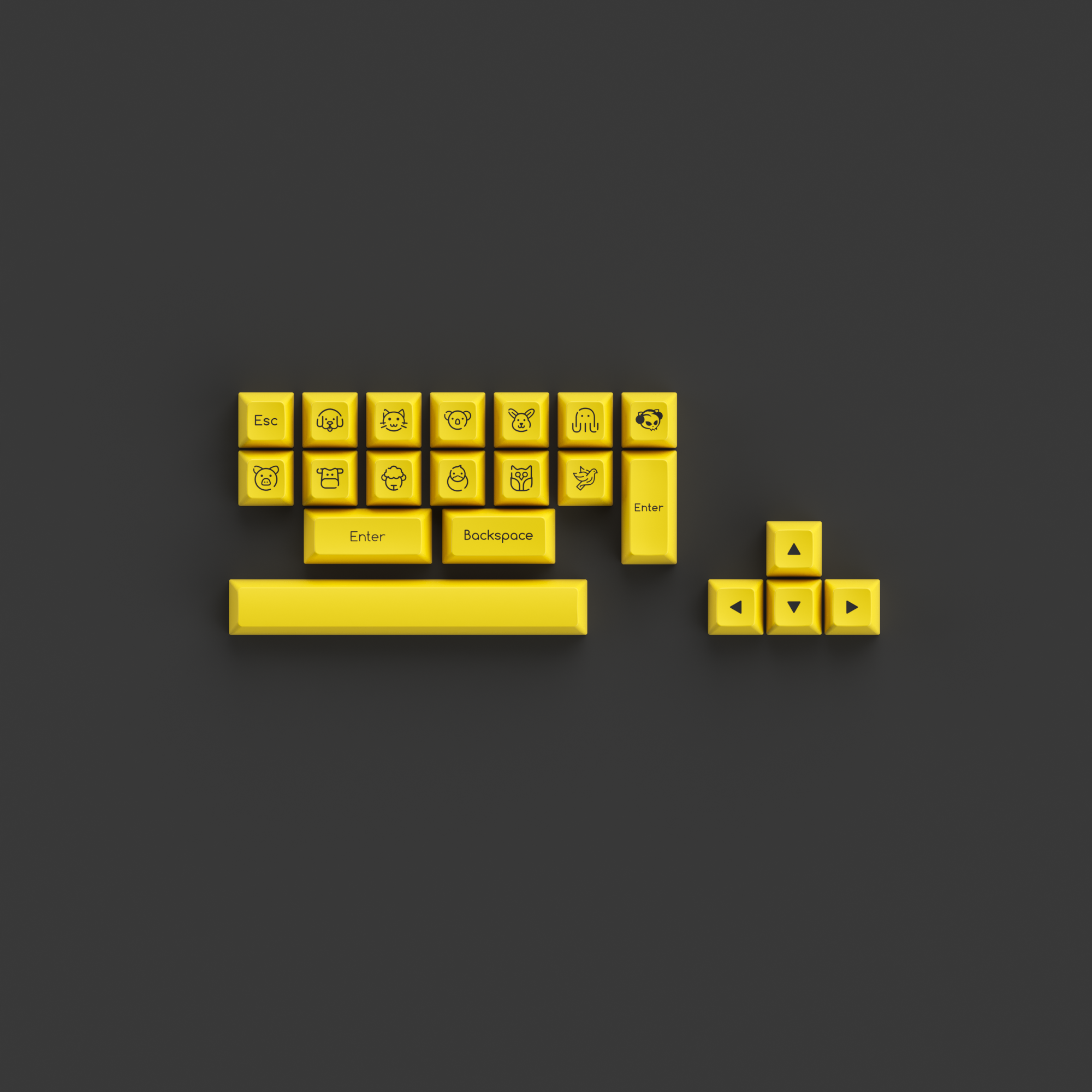 Black & Gold ABS SAL Keycap Set (195-Key)