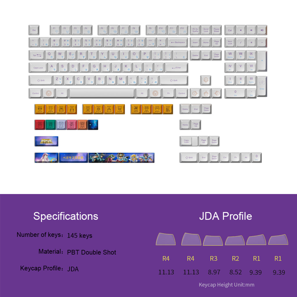 Ensemble de touches Saint Seiya (145 touches)