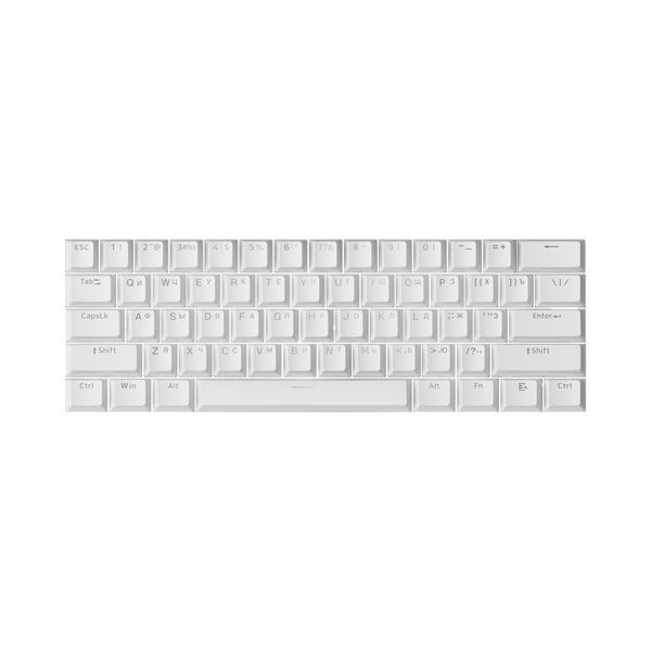 Akko Shine-Through White Cyrillic Keycap Set (61-key)