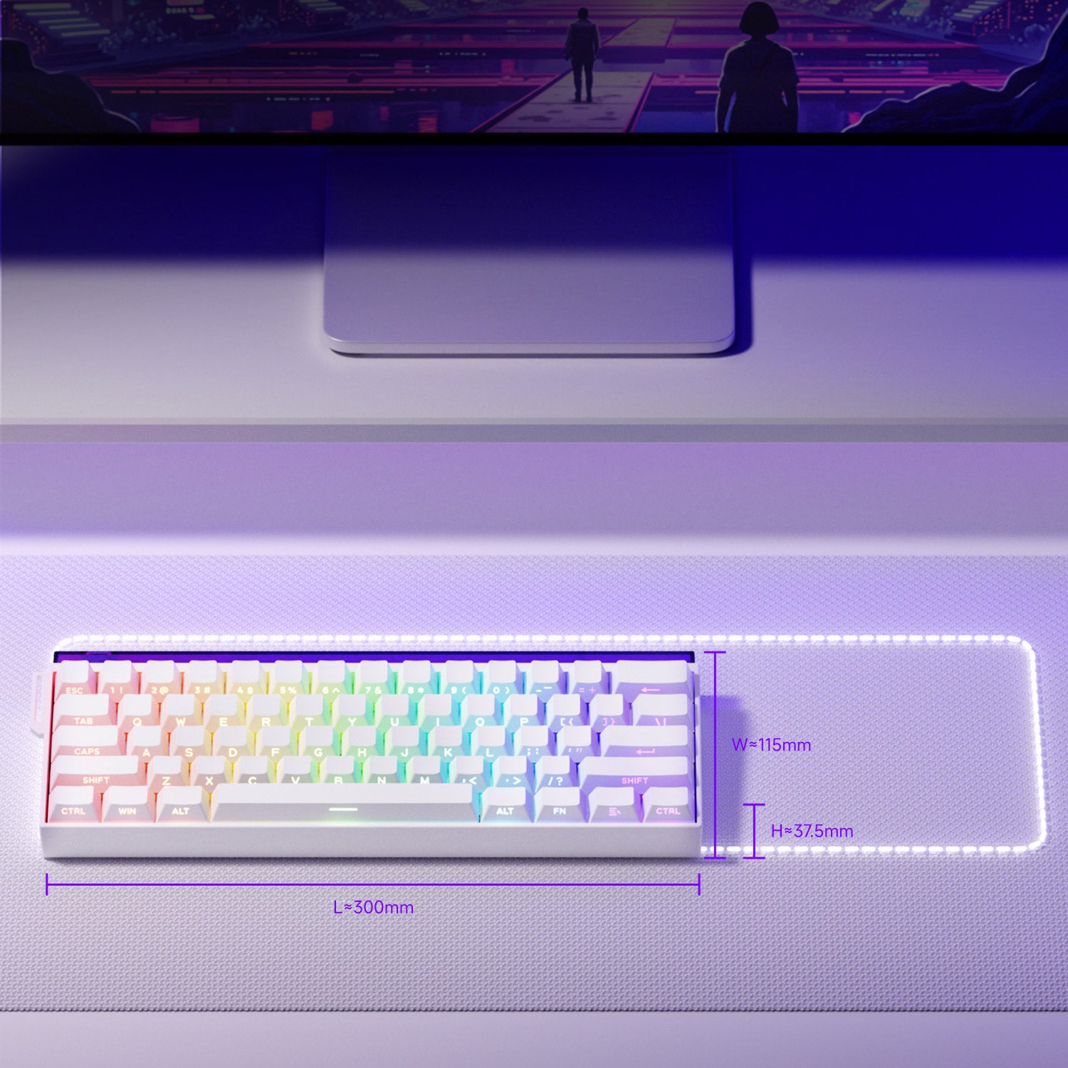Shine60 HE Magnetic Keyboard Size