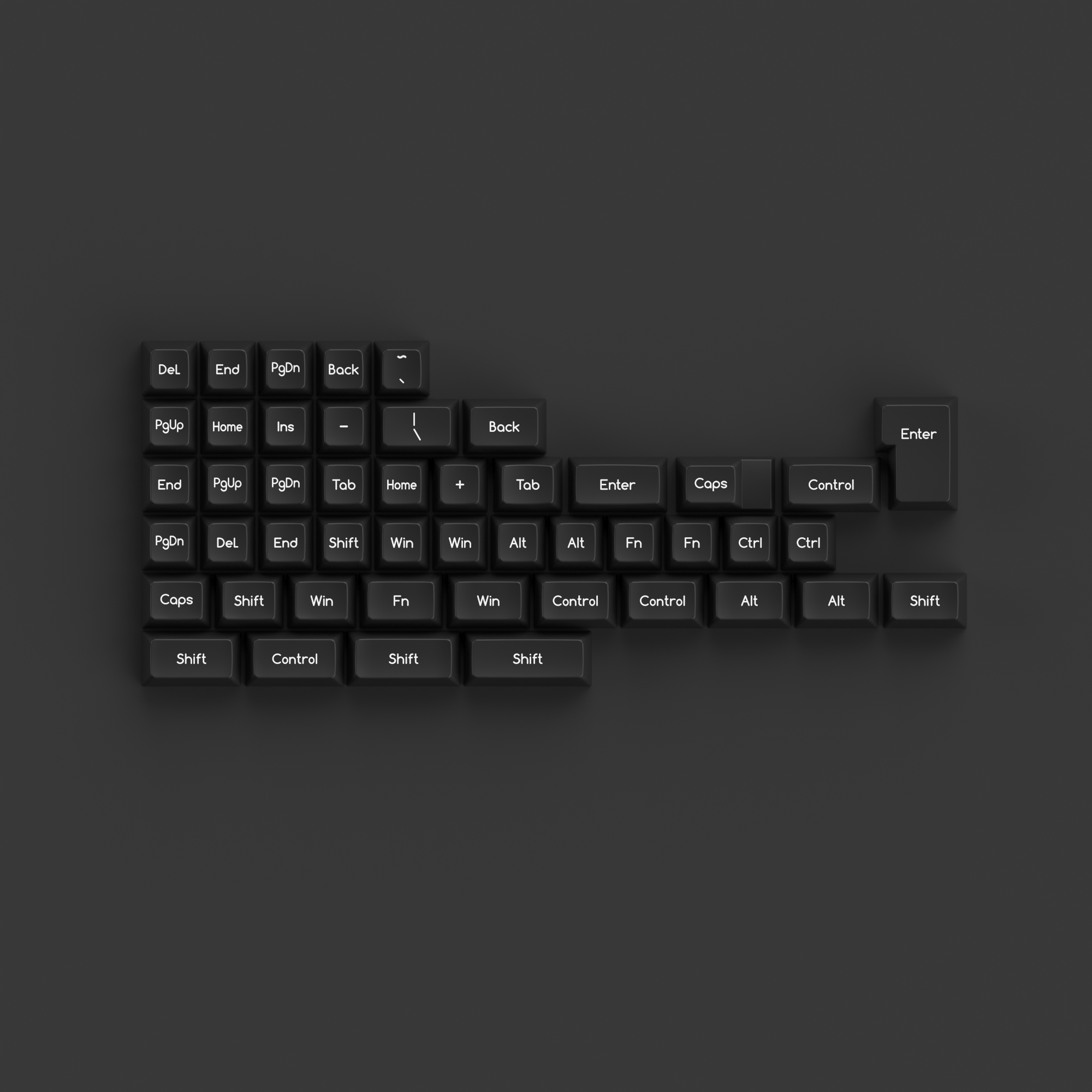 White on Black ABS SAL Keycap Set (195-Key)