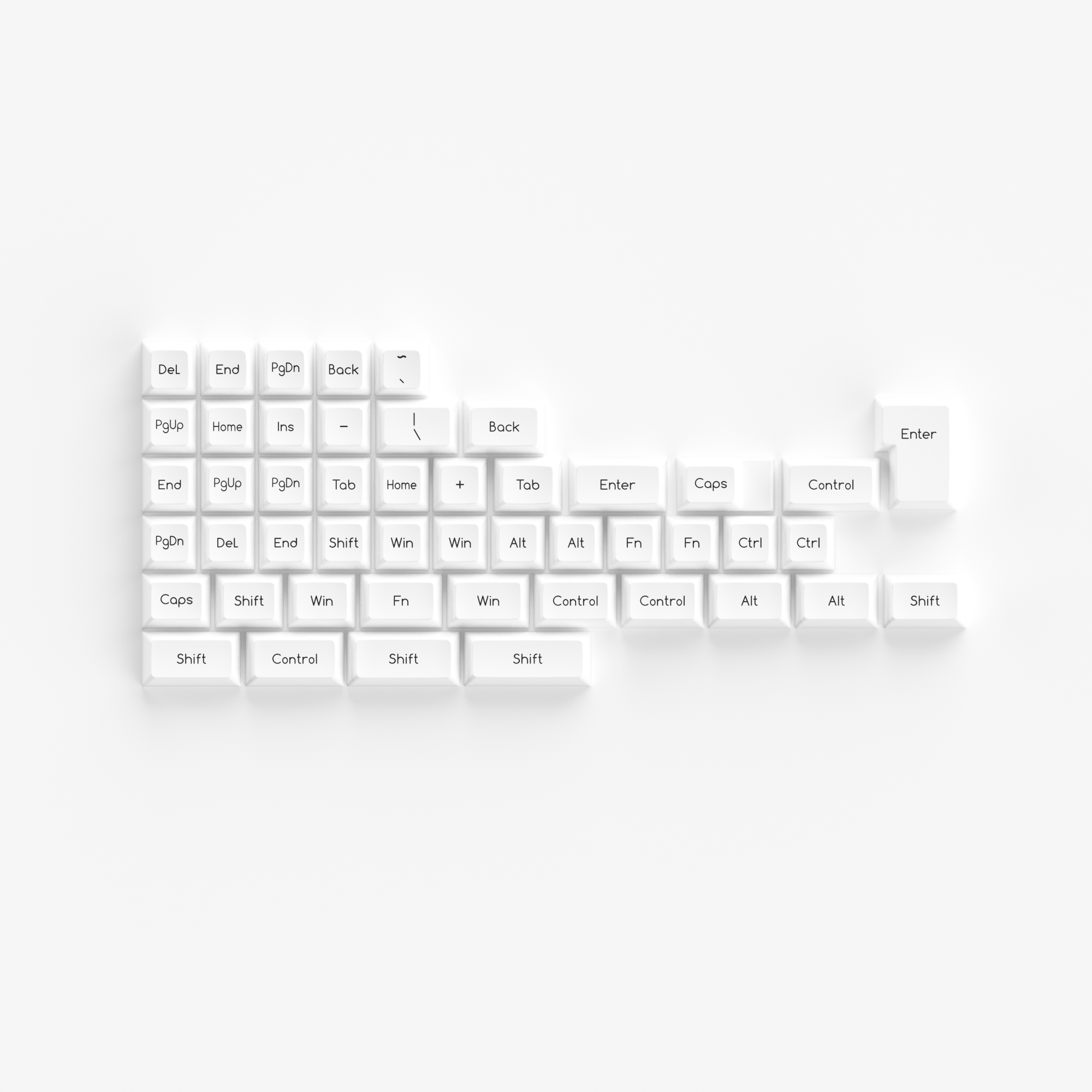 Black on White ABS SAL Keycap Set(195-Key)