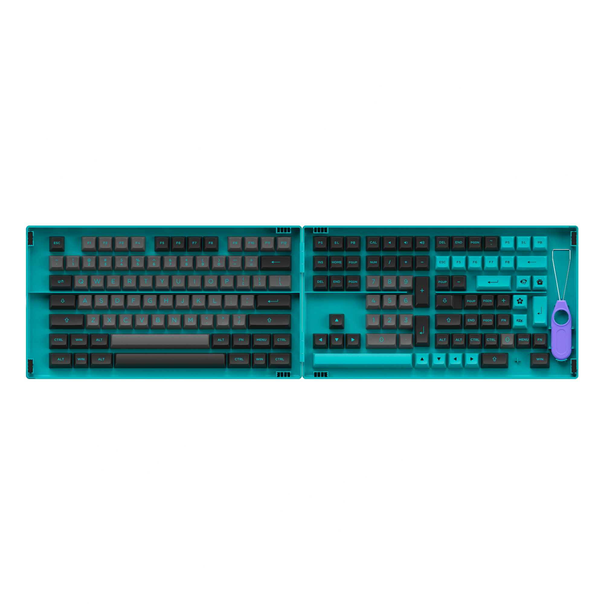 Black & Cyan Keycap Set(197-Key)