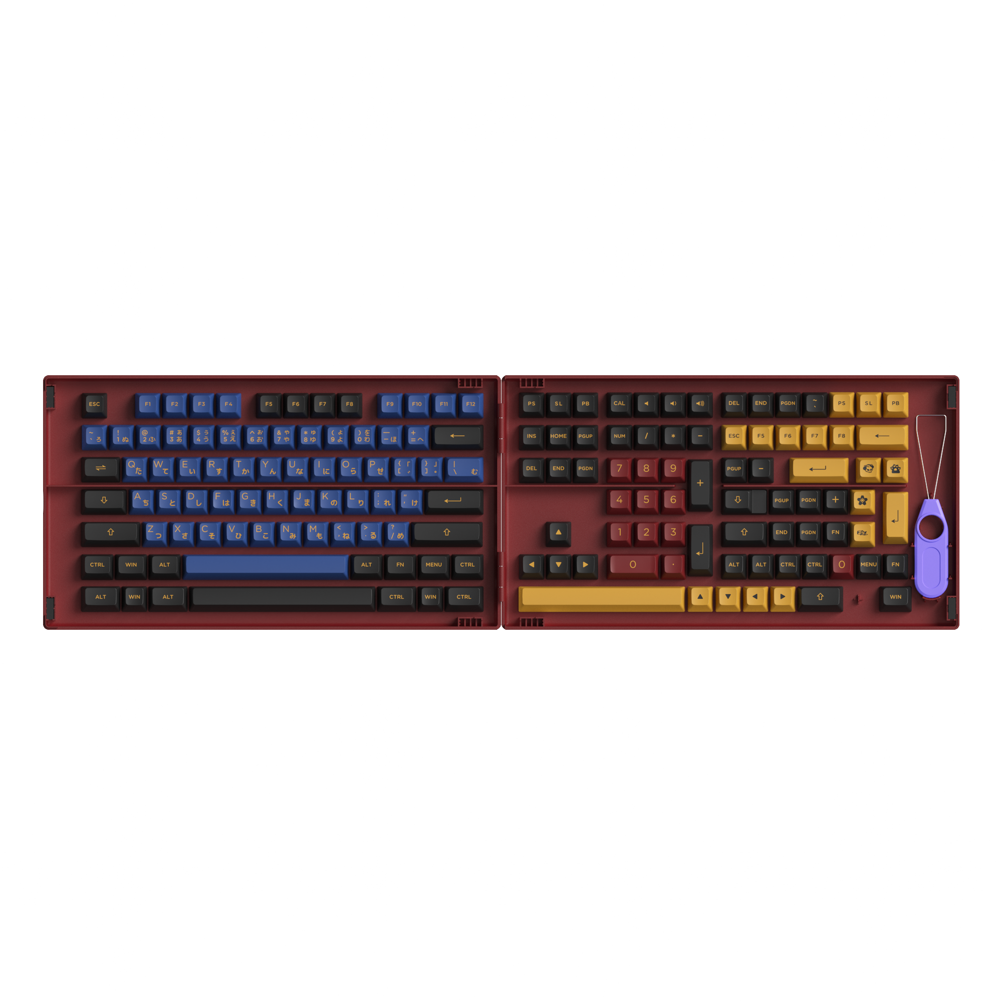 (Discontinued) Red & Blue Samurai Key Cap Set ASA Profile