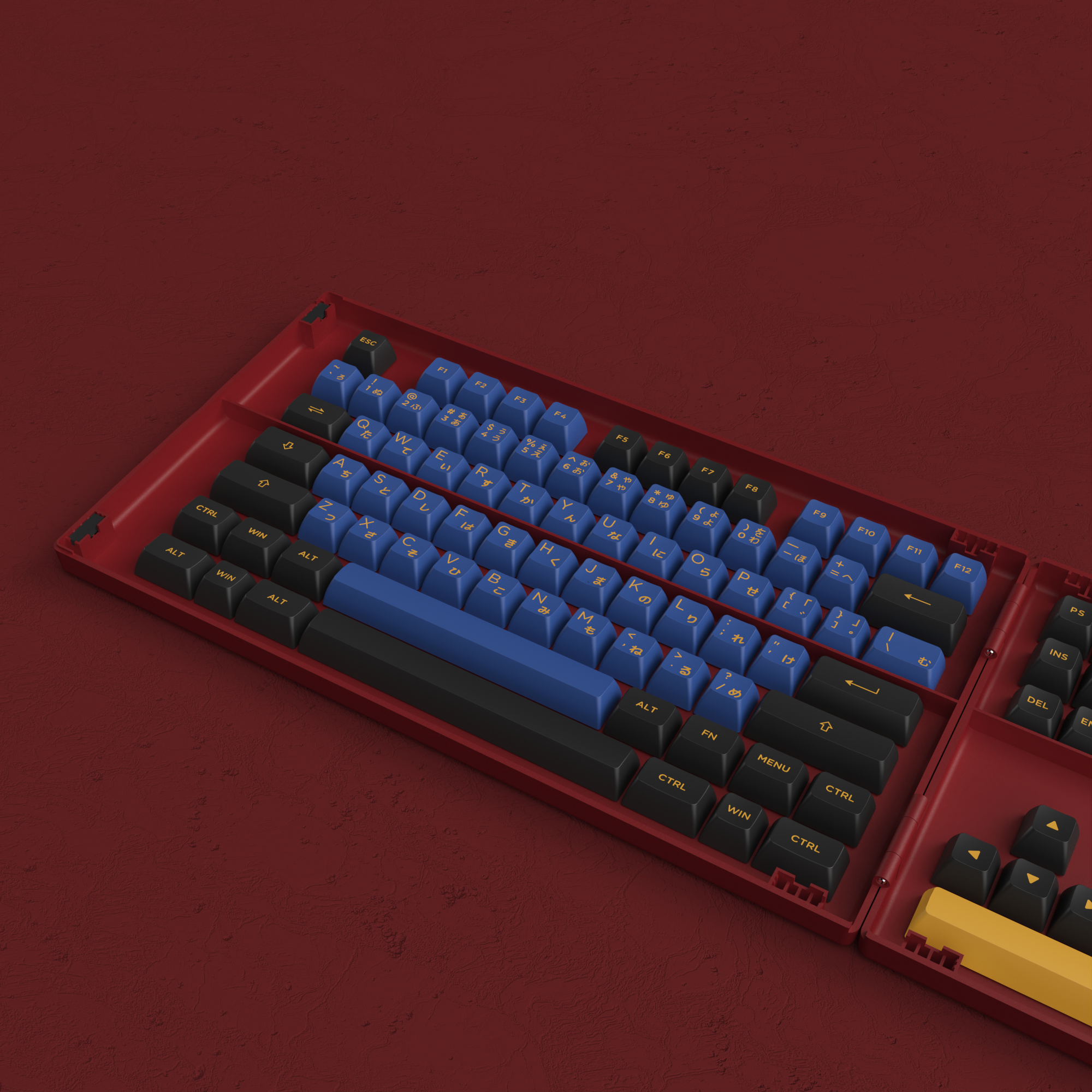 Red & Blue Samurai Keycap Set (226-key)