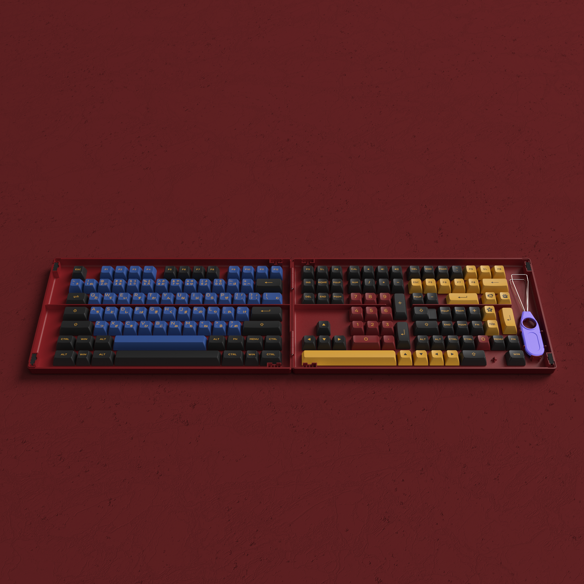 Red & Blue Samurai Keycap Set (226-key)