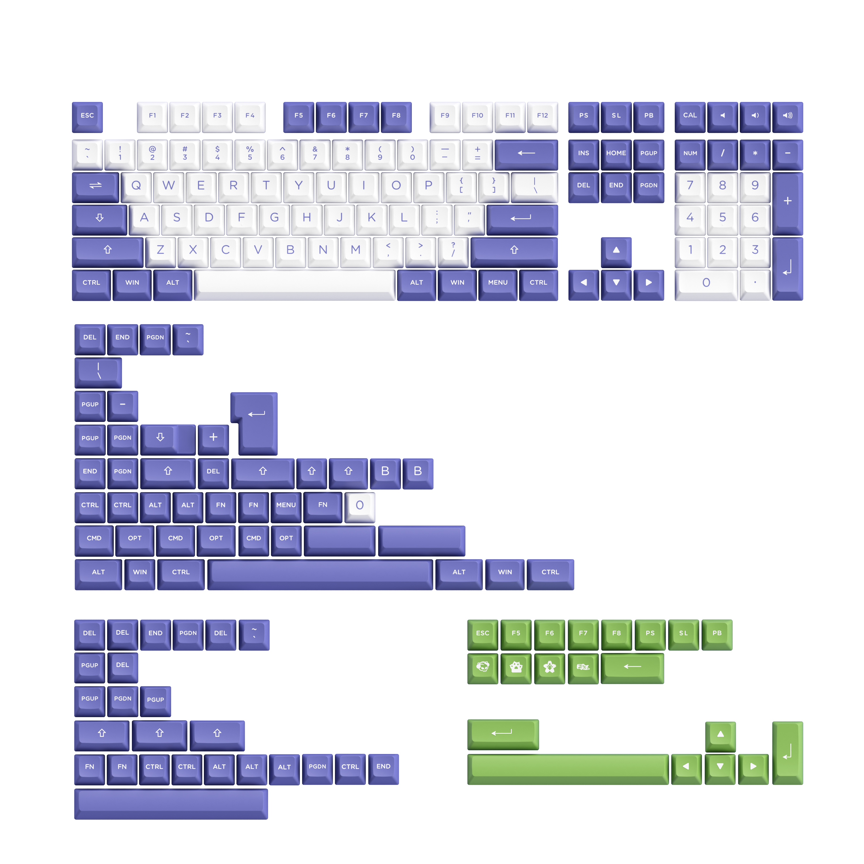 Periwinkle Very Peri Keycap Set(197-Key)