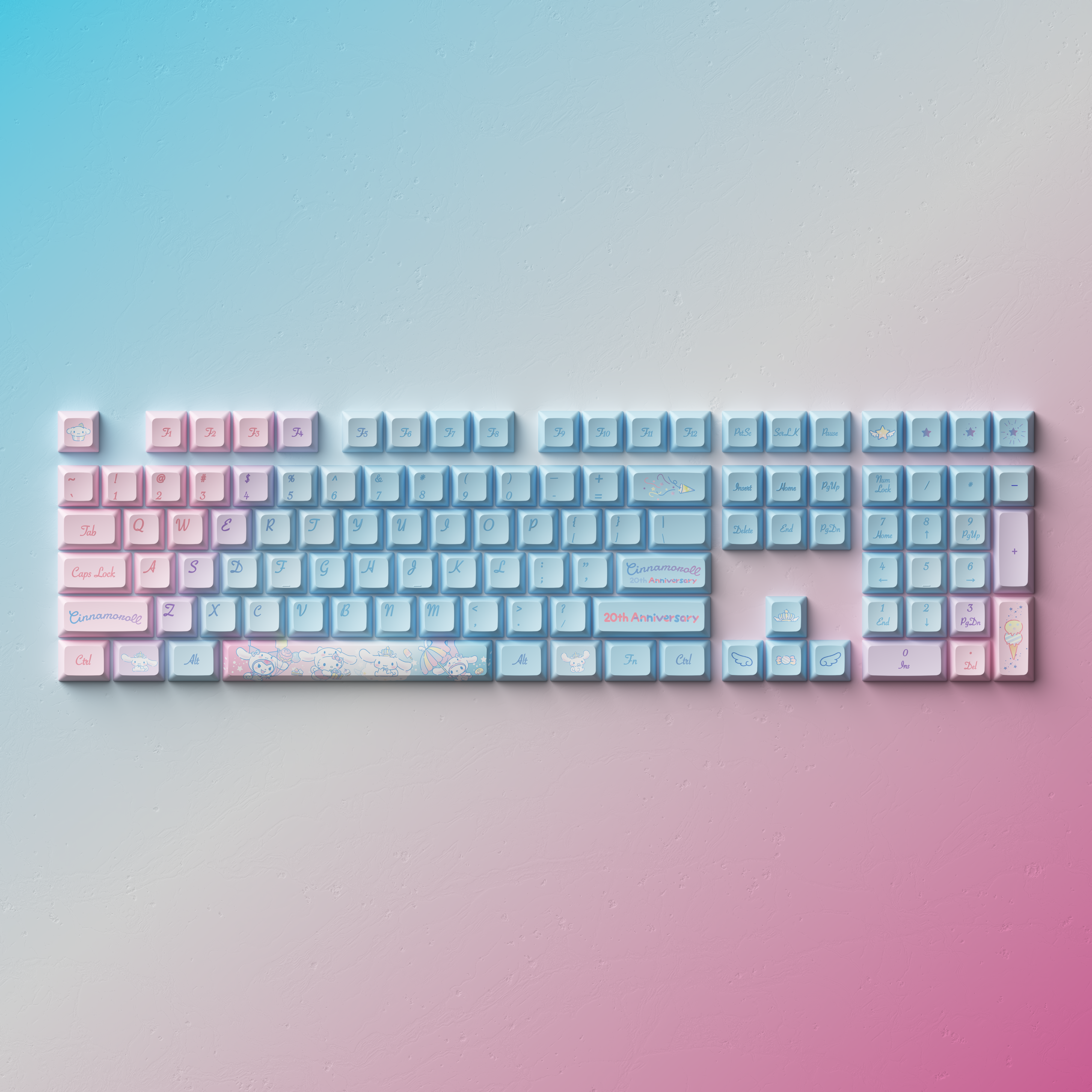 Cinnamoroll 20th Anniversary Rainbow Keycap Set