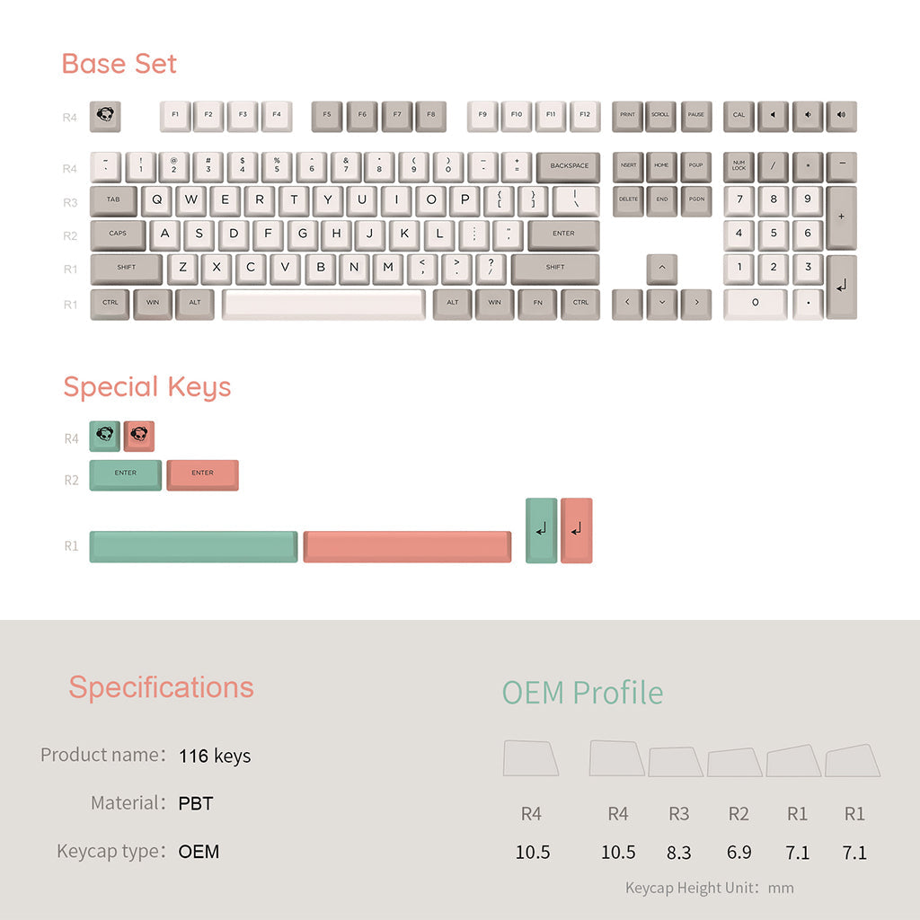 9009 Dye-Sub-Tastenkappen-Set (116 Tasten)