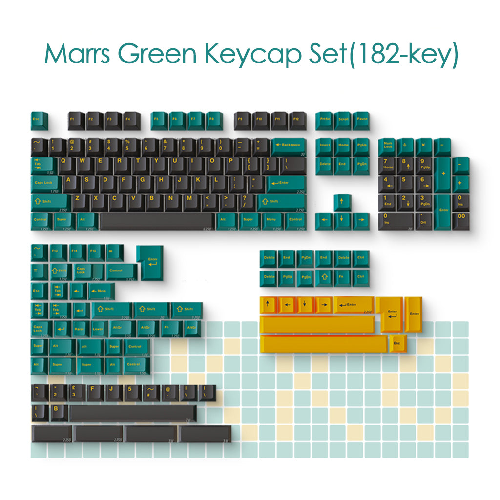 HONANA 126 Keys Mars Green Keycap Set OEM Profile PBT Two Color Molding  Keycaps for Mechanical Keyboards
