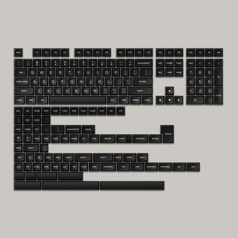 MDA White on Black Building Blocks Keycap Set (282-key)